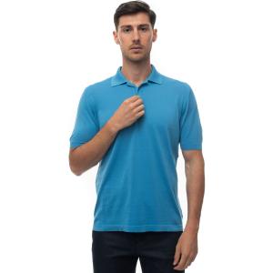 Kiton Polo manica corta Azzurro Cotone Uomo