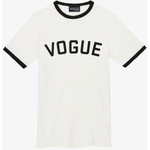T-Shirt VOGUE Retro Sports bianca con logo college stampato nero