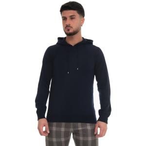 Gran Sasso Felpa con cappuccio Blu Lana Uomo