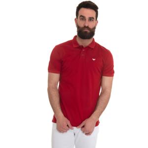 Emporio Armani Polo in cotone piquet Rosso Cotone Uomo