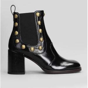 tronchetti tacco alto Nuzai-P in Pelle Nera