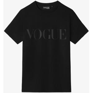 T-Shirt VOGUE nera oversize con logo stampato tono su tono