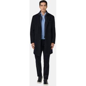 Boggi, Cappotto Con Pettorina In Lana, Donna, Navy, Taglia: 44