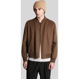 Giacca Bomber Bomber double wool in Lana Marrone