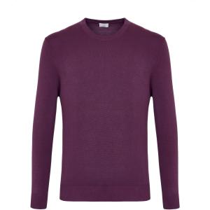 Maglia girocollo viola di cotone