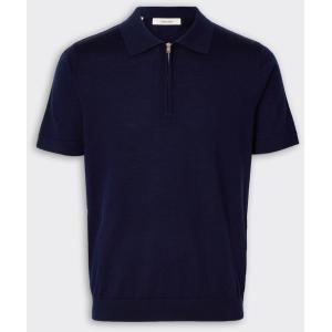 Selected Homme 16099690 SLHTRAY SS KNIT HALF ZIP POLO NOOS Navy Blazer