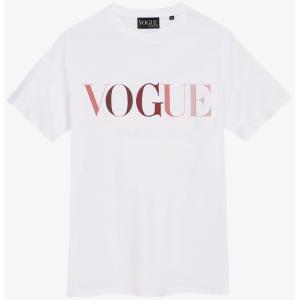 T-Shirt VOGUE Handcraft Edition bianca con logo stampato colorato