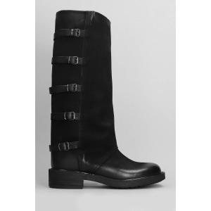 Stivali tacco basso  in Nabuk Nero