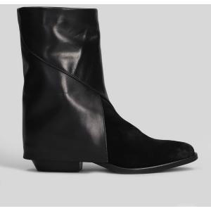 tronchetti texani  in pelle e camoscio Nero