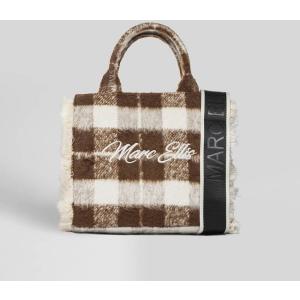 Borsa a spalla Buby Check S in Lana Marrone