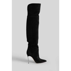 Stivali tacco alto Blade corsaro in Camoscio Nero