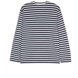 T-shirt In Cotone A Righe Con Logo Comme Des Garcons Blu Taglia XS Comme Des Garcons  Taglia XS