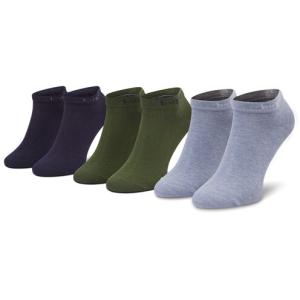 33-Set di 3 paia di calzini corti da uomo 6765A Blu