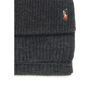 Ralph Lauren Set Sciarpa e Cappello Antracite Lana Uomo