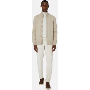 Boggi, Cardigan Di Maglia Sabbia In Cashmere, Donna, Sabbia, Taglia: L