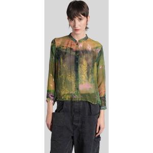 Camicia  in viscosa Verde