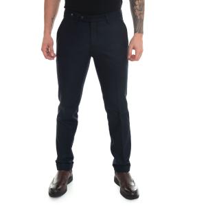 Filetto Pantaloni con risvolto PRINCIPE Blu Lana Uomo