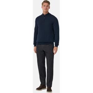 Boggi, Maglia Mezza Zip In Misto Cashmere, Uomo, Navy, Taglia: L