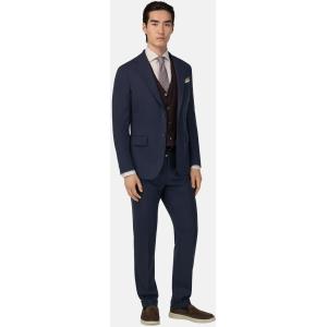 Boggi, Abito Gessato In Pura Lana Travel, Uomo, Navy, Taglia: 46