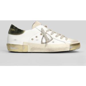 Sneakers Prsx Low in pelle e camoscio Bianco
