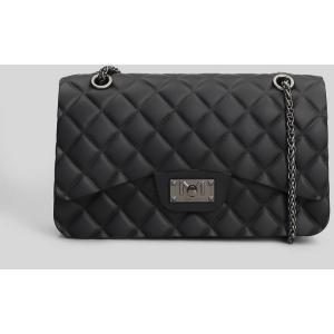 Borsa a spalla Flat Falcon M in Gomma Nera