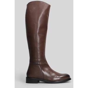 Stivali tacco basso  in Pelle Marrone