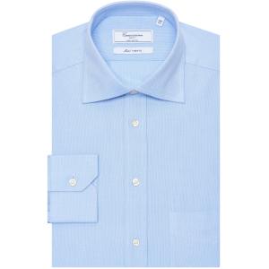 Camicia permanent celeste, con taschino, slim trento francese