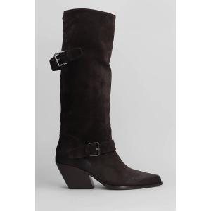 Stivali texani  in Camoscio Marrone