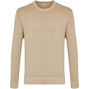 Maglia girocollo beige di cotone