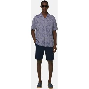 Boggi, Camicia In Lino Cotone Regular Fit, Uomo, Navy, Taglia: M