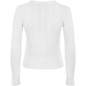 Cardigan A Trecce Con Logo Polo Ralph Lauren Bianco Taglia L Polo Ralph Lauren  Taglia L
