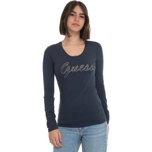 Guess T-shirt Blu Cotone biologico Donna