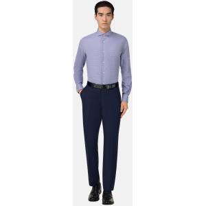 Boggi, Camicia Pied De Poule In Cotone Regular Fit, Uomo, Navy, Taglia: 38