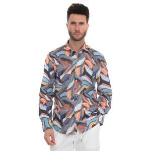 Vincenzo De Lauziers Camicia casual Marrone Cotone Uomo