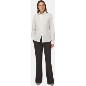 Boggi, Camicia A Righe In Cotone Seta Regular Fit, Donna, Bianco, Taglia: L
