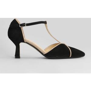 Decollete  in Camoscio Nero