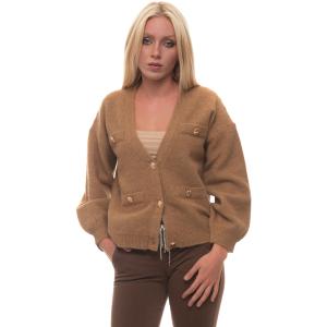 Liu Jo Cardigan corto con bottoni Cammello Poliammide Donna