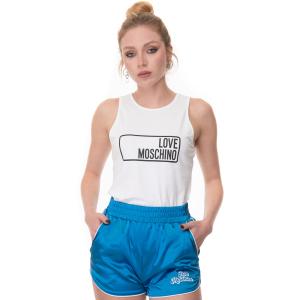Love Moschino Canotta tinta unita Bianco Cotone Donna