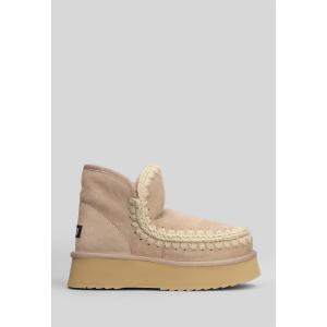 Tronchetto zeppa interna Mini eskimo platform in Camoscio Cammello