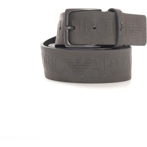 Emporio Armani Cintura larga in pelle Grigio Pelle Uomo