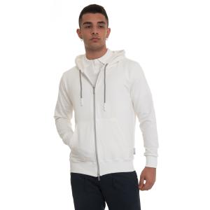 Detwelve Felpa zip Panna Cotone Uomo