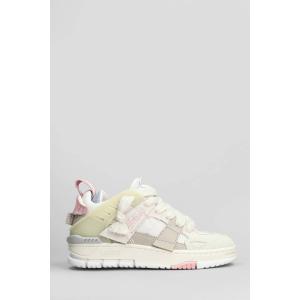 Sneakers Area Patchwork in Camoscio e Tessuto Beige