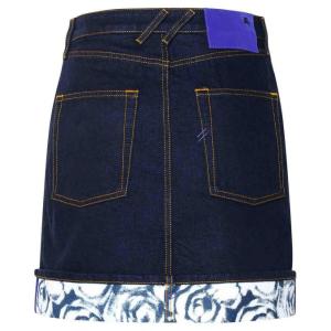 Minigonna In Cotone Blu Indaco Burberry Blu Taglia 6 Burberry  Taglia 6