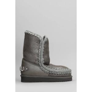 tronchetti tacco basso Eskimo 24 in Pelle Grigia