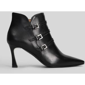 tronchetti tacco alto  in Pelle Nera