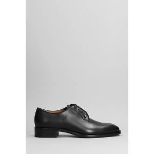 Stringate Chambeliss flat in Pelle Nera
