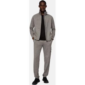 Boggi, Felpa Full Zip In Light Scuba Misto Lana, Uomo, Grigio, Taglia: M