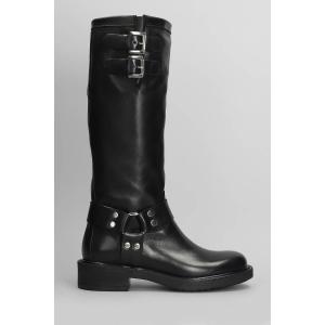 Stivali tacco basso  in Pelle Nera