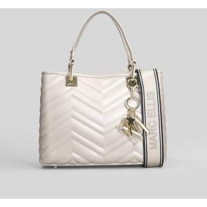 Borsa a spalla Flat Krissy M Wave in Gomma Taupe