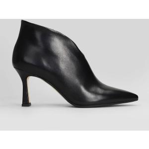 tronchetti tacco alto  in Pelle Nera